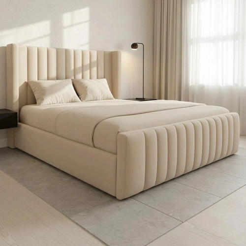 Double winged panel bed - double,