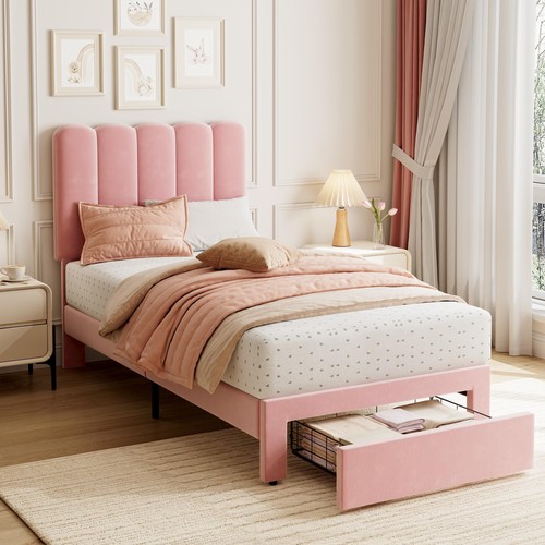 Twin upholstered bed - upholstered,