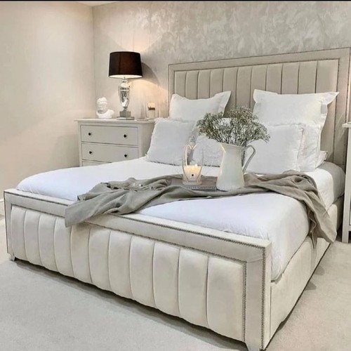 Luxury panel bed frame - bed, plush