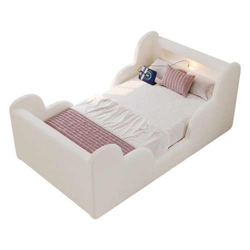 3ft single boucle toddler bed - single,