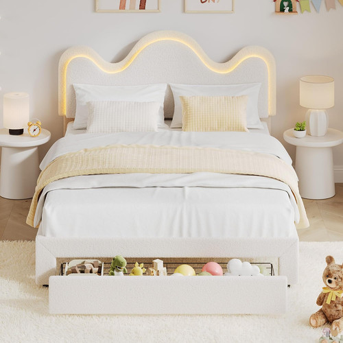 Full bed frame with led - full,