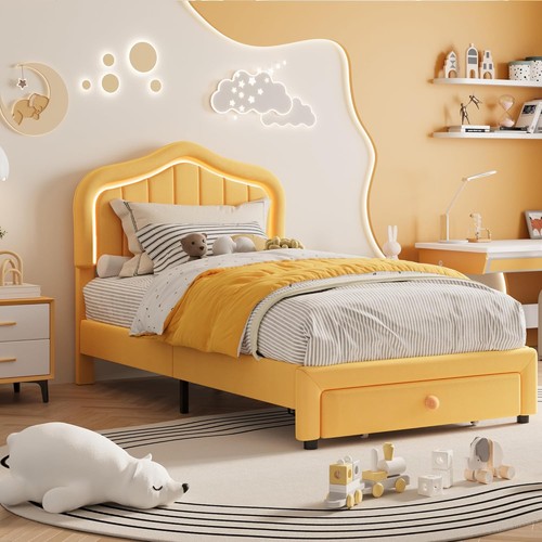 Twin size upholstered bed - twin,