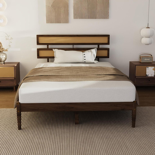 Full size wood platform bed - full,