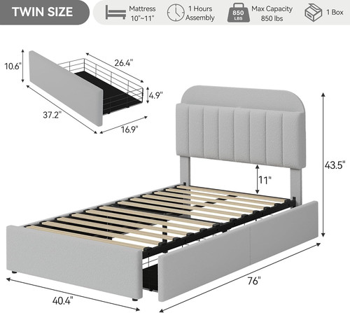 Twin bed frame - twin, kids