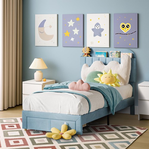 Twin bed frame storage - w/,