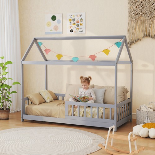 Homcom house shaped kids bed - house-shaped,