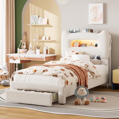 Twin size upholstered bed - upholstered,