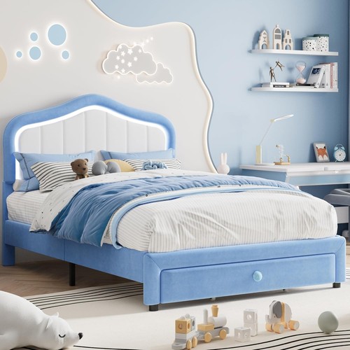 Full twin upholstered bed - full/twin,