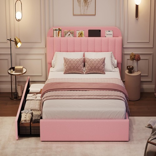 Twin size upholstered bed - size,