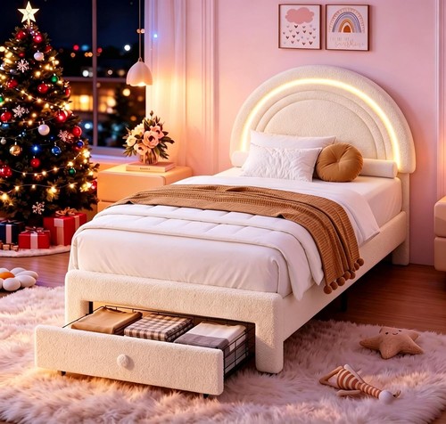 Twin size upholstered - upholstered, bed