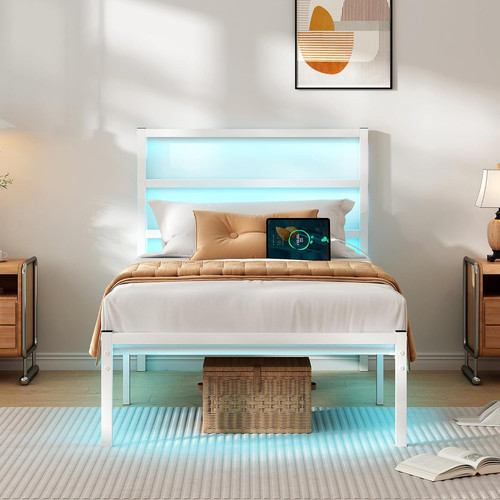 Twin bed frame with - bed,