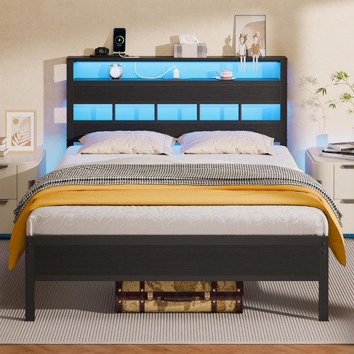Full size bed frame storage - bed, frame,