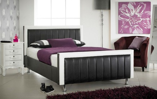 Stunning leather bed - leather, with