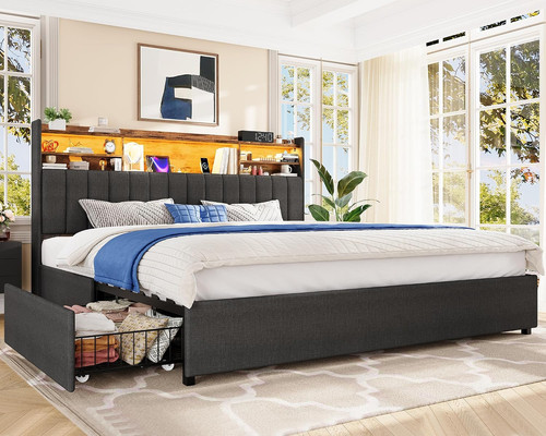 Teenfon king size bed frame - bed,