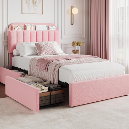 Twin bed frame with storage - twin,