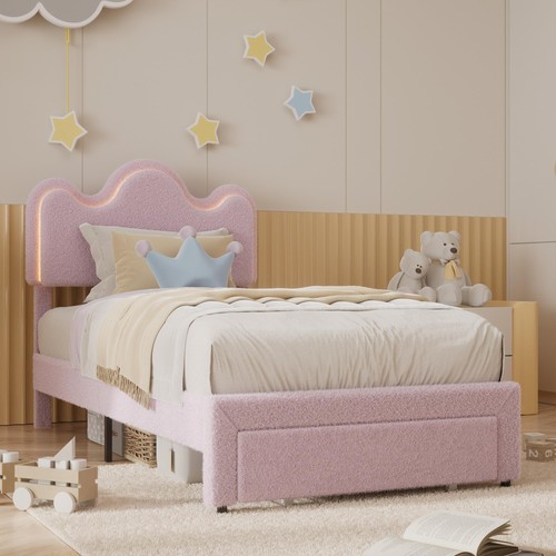 Twin size bed - size, ,boucle