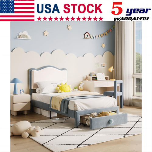 Upholstered twin bed frame - upholstered,