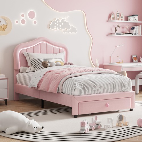 Twin upholstered bed - upholstered, frame